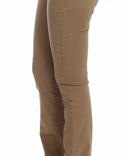 Costume National Beige Straight Leg Denim Pants Stretch Jeans