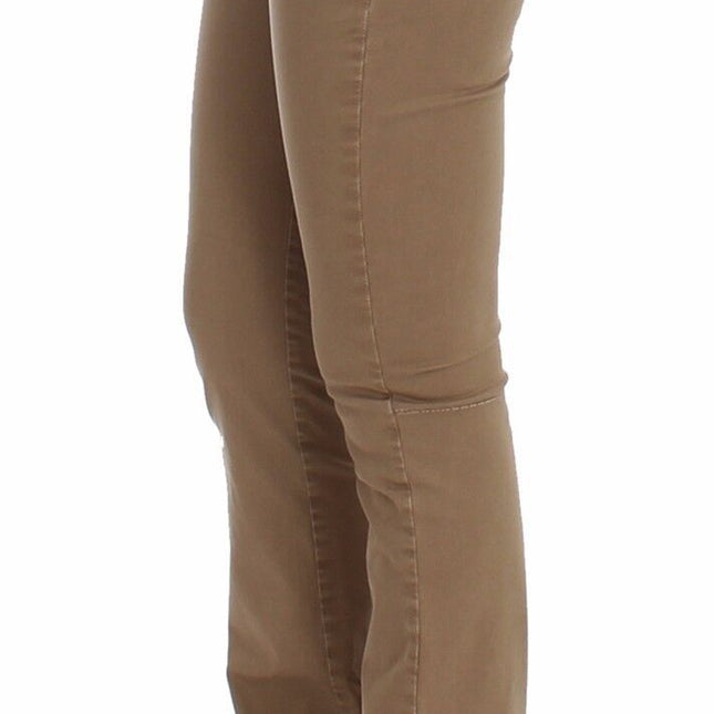 Costume National Beige Straight Leg Denim Pants Stretch Jeans