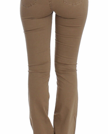 Costume National Beige Straight Leg Denim Pants Stretch Jeans