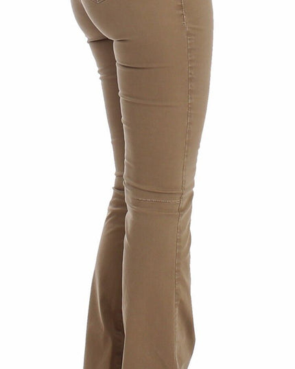 Costume National Beige Straight Leg Denim Pants Stretch Jeans