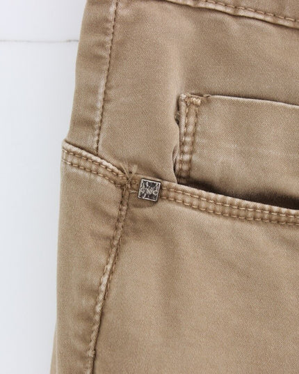 Costume National Beige Straight Leg Denim Pants Stretch Jeans