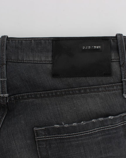 Acht Gray Cotton Regular Low Fit Jeans