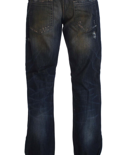 Acht Blue Wash Cotton Regular Straight Fit Jeans