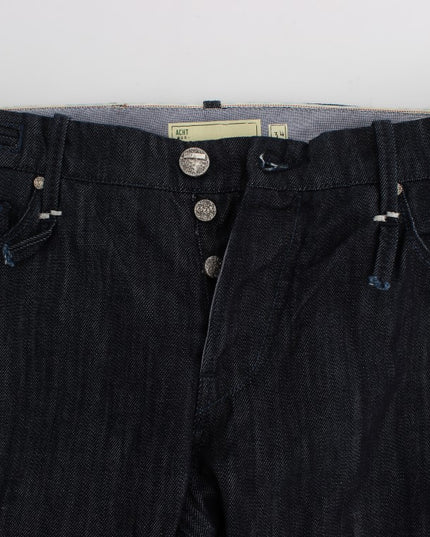 Acht Blue Cotton Regular Straight Fit Jeans