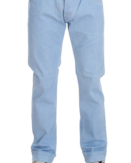 Acht Blue Cotton Stretch Low Waist Fit Jeans