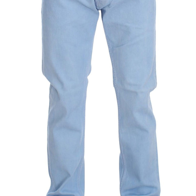 Acht Blue Cotton Stretch Low Waist Fit Jeans
