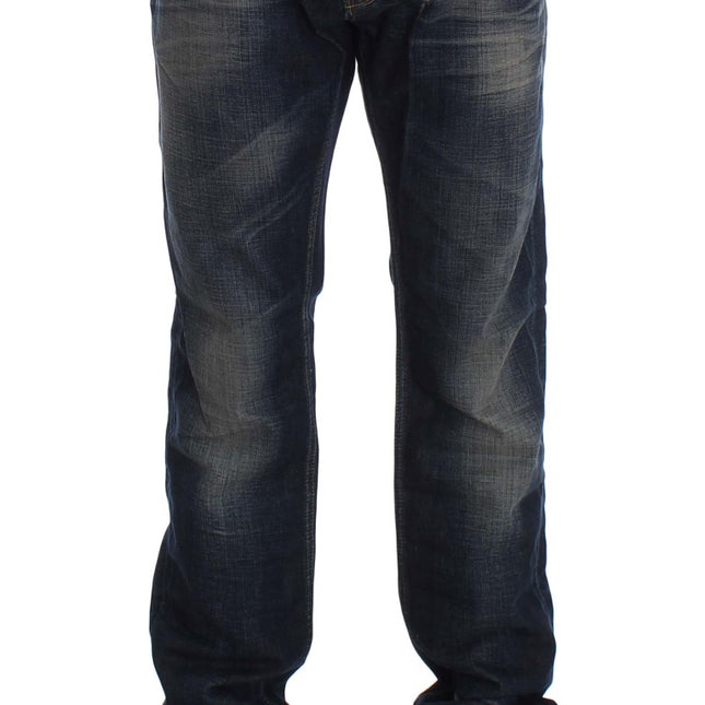 Acht Blue Wash Straight Fit Low Waist Jeans