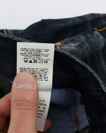 Acht Blue Wash Straight Fit Low Waist Jeans