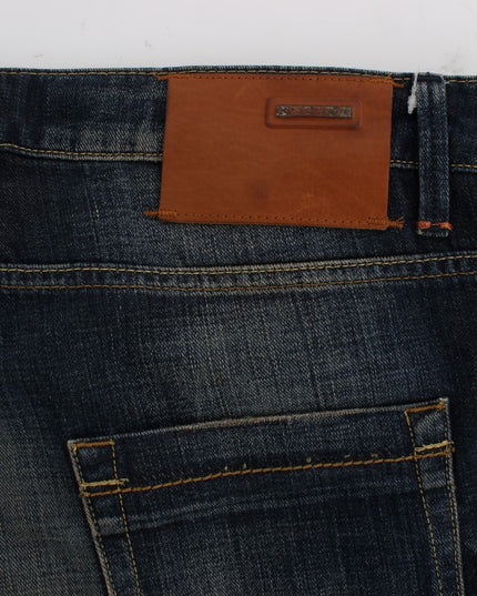 Acht Blue Wash Straight Fit Low Waist Jeans