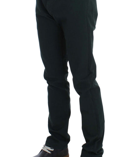 Ermanno Scervino Green Cotton Denim Stretch Straight Fit Jeans