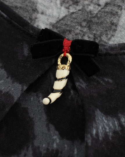 Cavalli Gray Leopard Modal T-Shirt Blouse Top