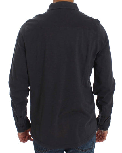 Alpha Massimo Rebecchi Gray Cotton Button Down Casual Shirt
