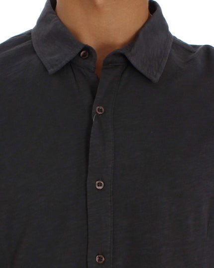 Alpha Massimo Rebecchi Gray Cotton Button Down Casual Shirt