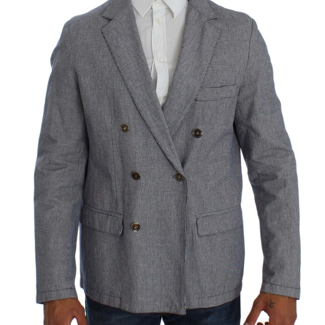 Master Coat Blue Double Breasted Regular Fit Blazer