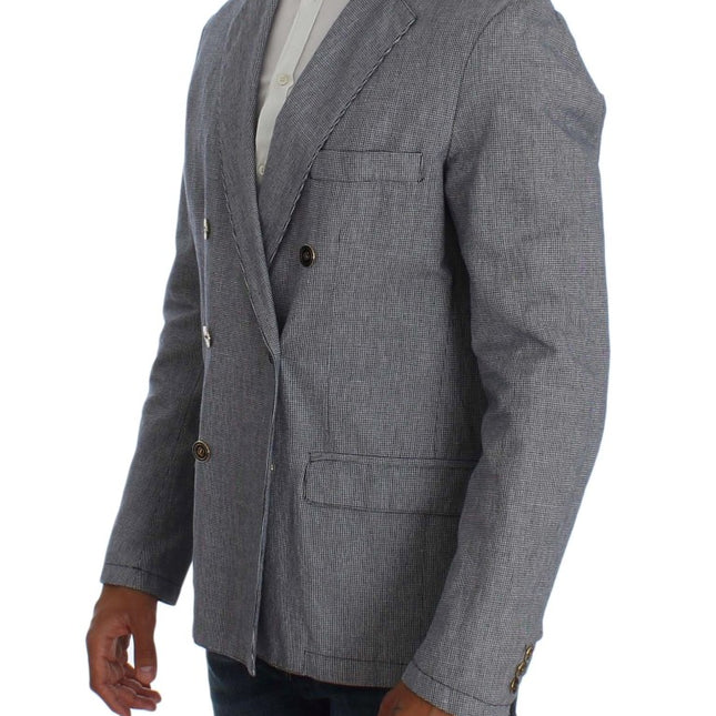 Master Coat Blue Double Breasted Regular Fit Blazer