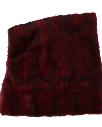 Dolce & Gabbana Bordeaux Hamster Fur Crochet Hood Scarf Hat