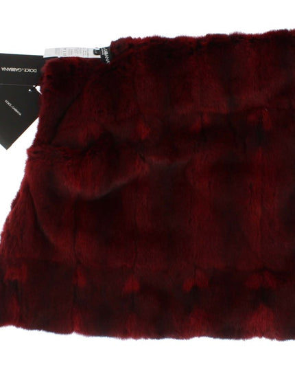 Dolce & Gabbana Bordeaux Hamster Fur Crochet Hood Scarf Hat