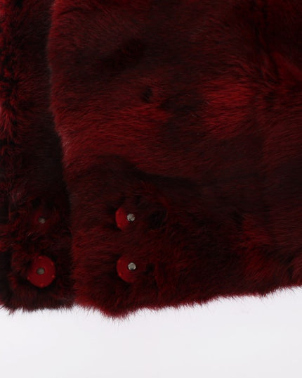Dolce & Gabbana Bordeaux Hamster Fur Crochet Hood Scarf Hat