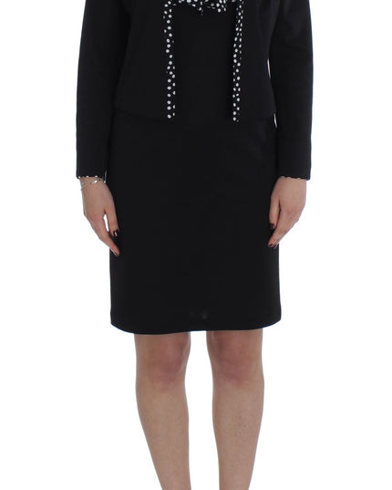 BENCIVENGA Black Stretch Sheath Dress & Sweater Set