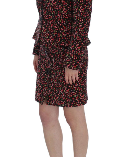 BENCIVENGA Black Multicolor Floral Suit
