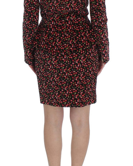 BENCIVENGA Black Multicolor Floral Suit