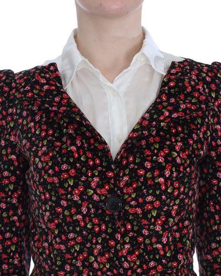 BENCIVENGA Black Multicolor Floral Suit