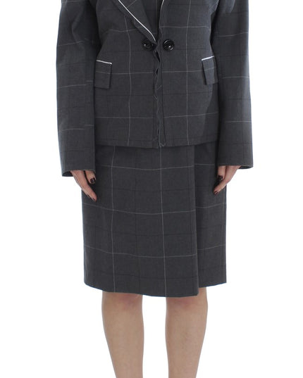 BENCIVENGA Gray Stretch Sheath Dress Suit Set