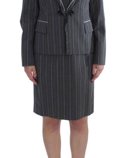 BENCIVENGA Gray Stretch Suit Sheath Dress & Blazer Set