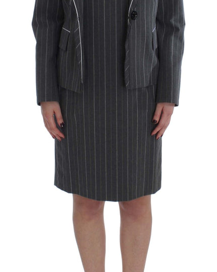 BENCIVENGA Gray Stretch Suit Sheath Dress & Blazer Set