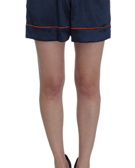 Dolce & Gabbana Blue Silk Stretch Sleepwear Shorts