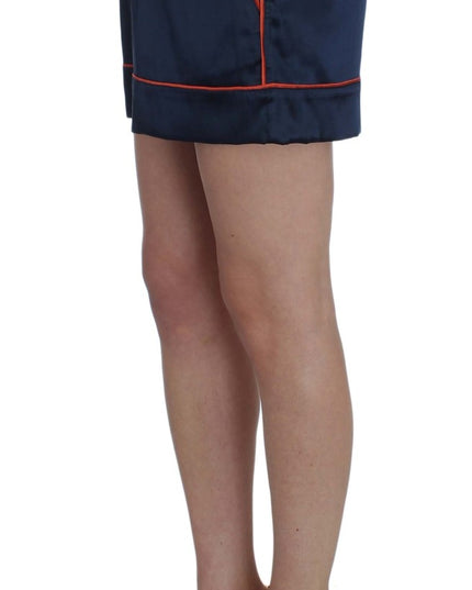 Dolce & Gabbana Blue Silk Stretch Sleepwear Shorts