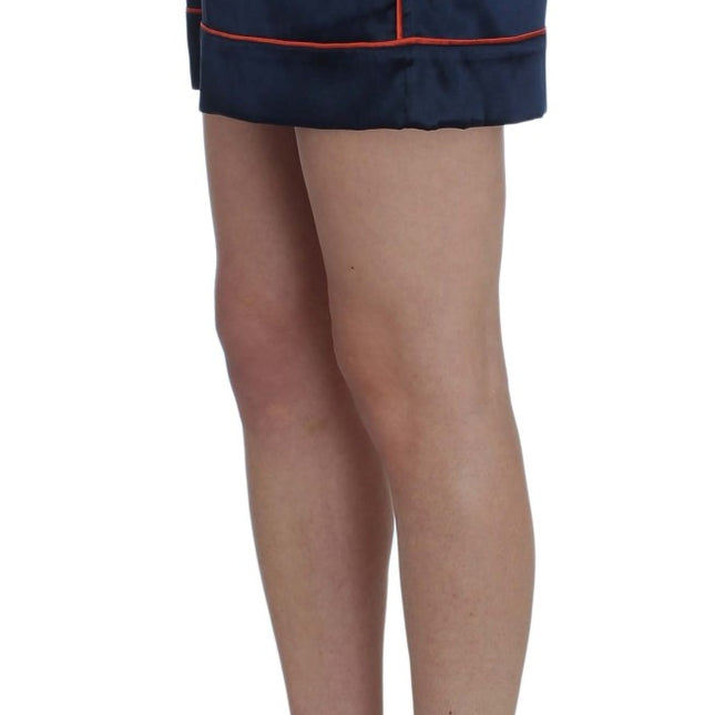 Dolce & Gabbana Blue Silk Stretch Sleepwear Shorts