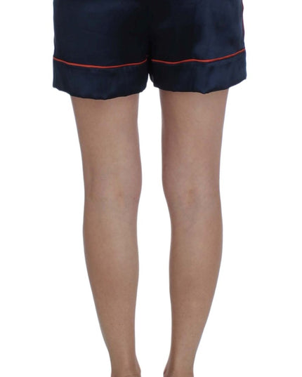 Dolce & Gabbana Blue Silk Stretch Sleepwear Shorts