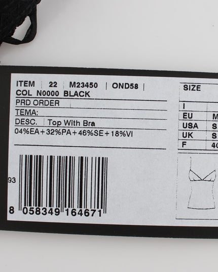 Dolce & Gabbana Black Silk Floral Lace Lingerie Top