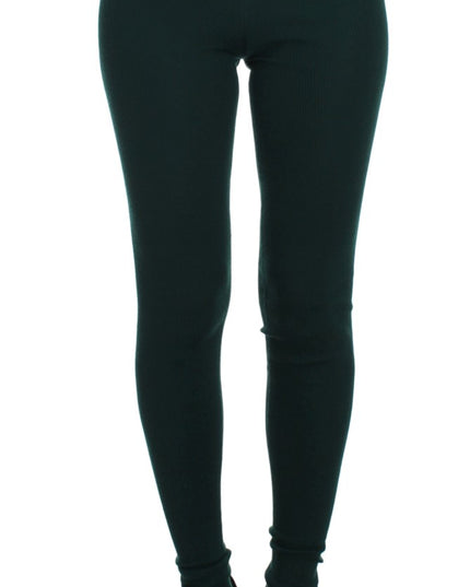 Dolce & Gabbana Green Cashmere Stretch Tights Pants