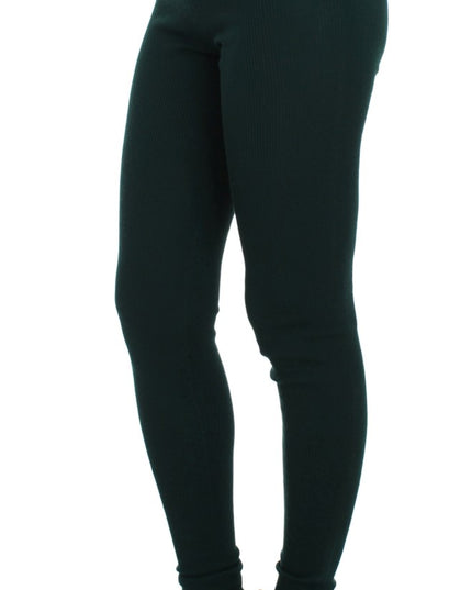 Dolce & Gabbana Green Cashmere Stretch Tights Pants