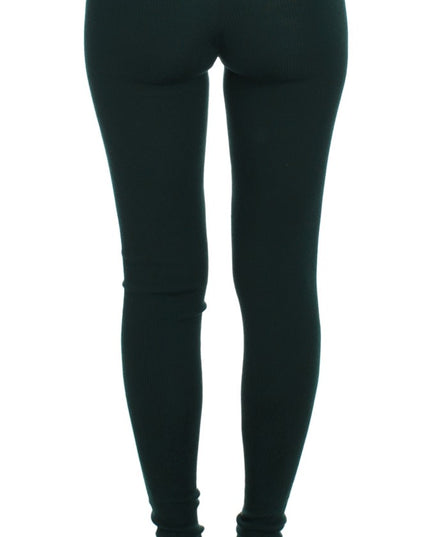 Dolce & Gabbana Green Cashmere Stretch Tights Pants