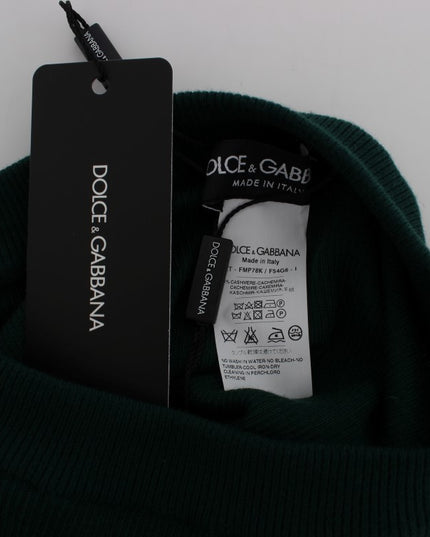 Dolce & Gabbana Green Cashmere Stretch Tights Pants