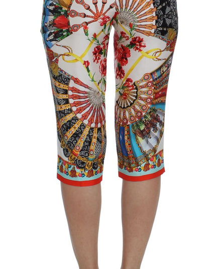 Dolce & Gabbana Multicolor Majolica Sicily Silk Pants