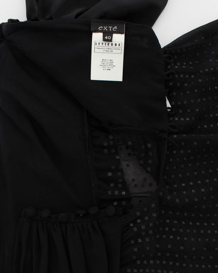 Exte Black Neck Wrap Top Blouse