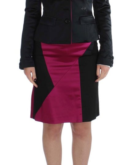 Exte Black Pink Two Piece Suit Skirt & Blazer