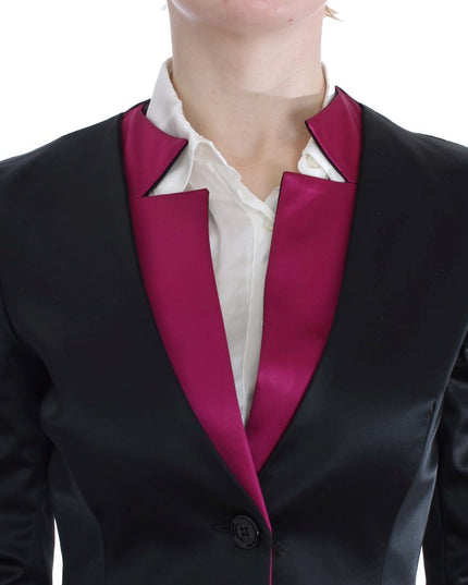 Exte Black Pink Two Piece Suit Skirt & Blazer