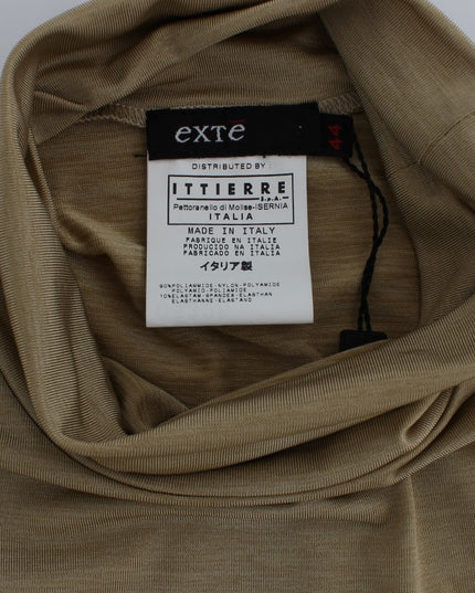 Exte Gold Nylon Turtleneck Top Blouse