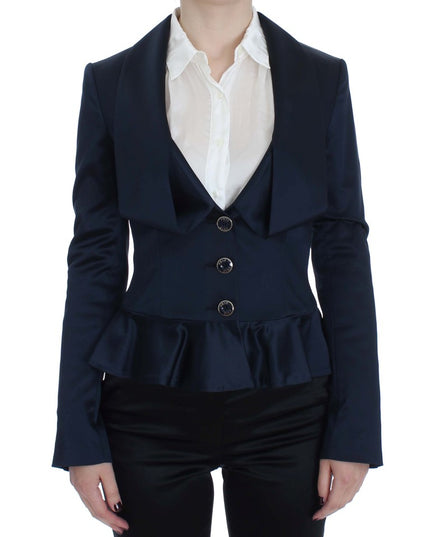 Exte Blue Three Button Single Breasted Blazer Jacket