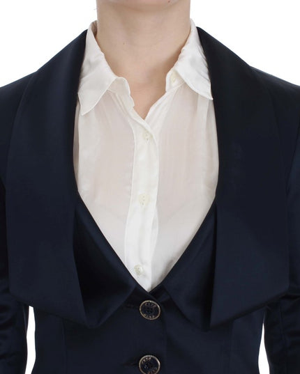 Exte Blue Three Button Single Breasted Blazer Jacket