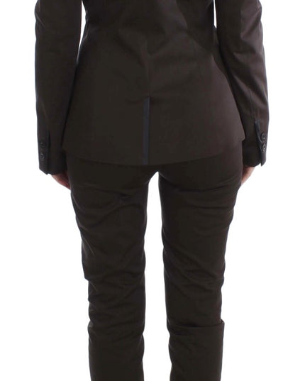 Exte Brown Stretch Two Button Suit