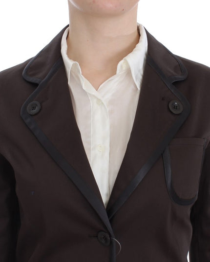 Exte Brown Stretch Two Button Suit