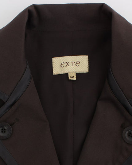 Exte Brown Stretch Two Button Suit