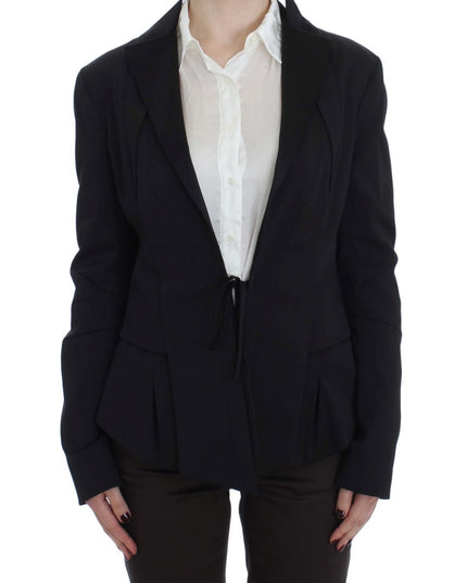 Exte Black Stretch Single Breasted Blazer Jacket