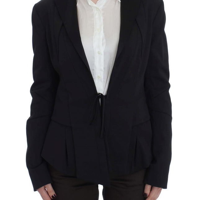Exte Black Stretch Single Breasted Blazer Jacket